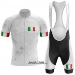 2020 Maillot Ciclismo Italie Blanc Manches Courtes et Cuissard (2)